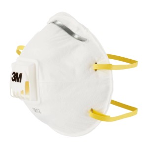 3M Atemschutzmaske FFP1 mit Cool Flow Ventil, weiß, 3er-Pack für Schleifarbeiten & Co.