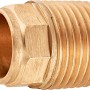 Löt-Übergangsnippel, 15 mm x 21 mm (R 1/2), aus Rotguss, 10er-Set für Kupferrohrsysteme.