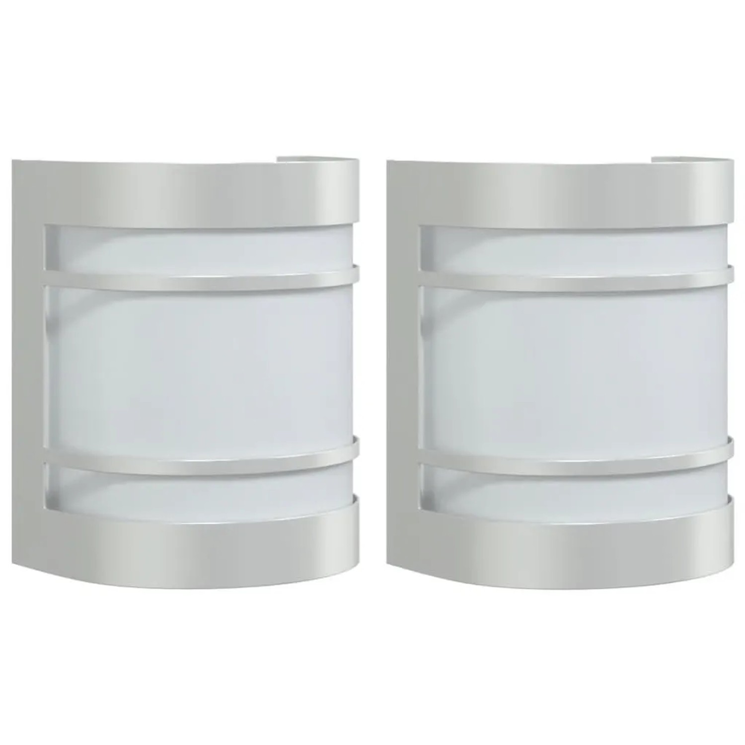 vidaXL Außenwandleuchten 2 Stk Silbern Edelstahl 4006296