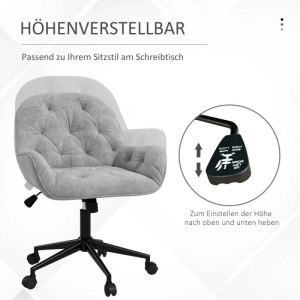 Vinsetto Bürostuhl Höhenverstellbar mit Schaukelfunktion 60 x 61 x 81-91 cm