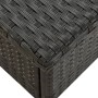 Detailaufnahme: Schwarzer vidaXL Beistelltisch aus Poly Rattan, Gartentisch.