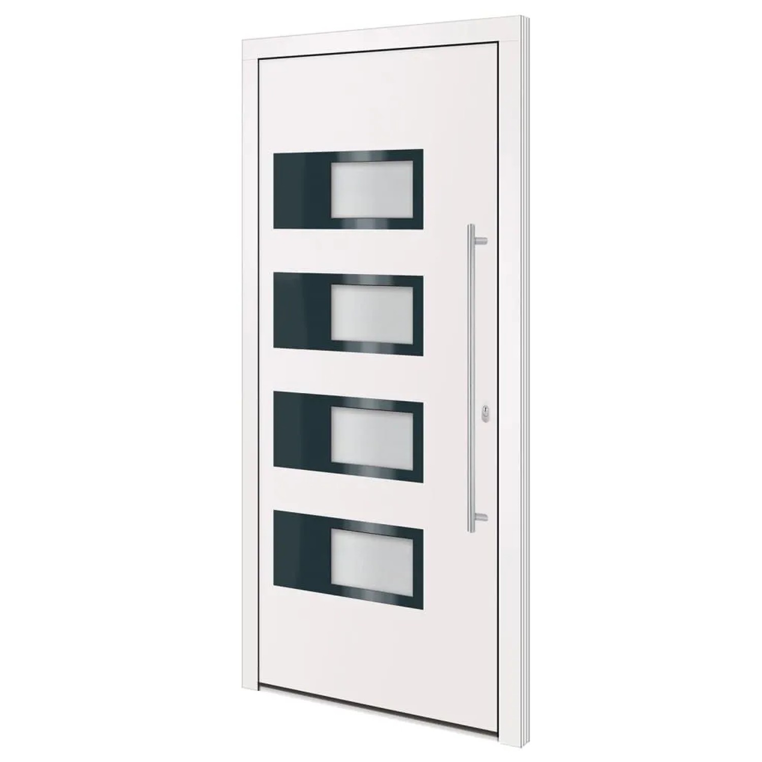 vidaXL Haustür Weiß 100x210 cm Aluminium und PVC 3157063