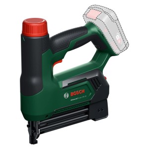 Bosch Akku-Tacker AdvancedTacker 18V-25 in Grün/Schwarz mit rotem Drehrad und Akku-Steckplatz. Kabelloser Klammerer/Nagler.