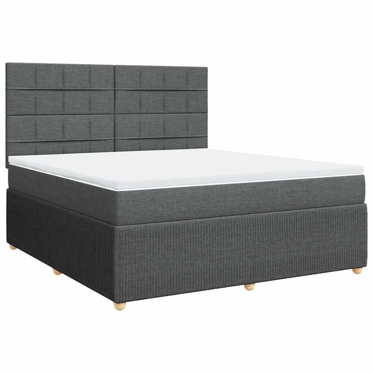 vidaXL Boxspringbett mit Matratze Dunkelgrau 180x200 cm Stoff 3294436 günstig online kaufen