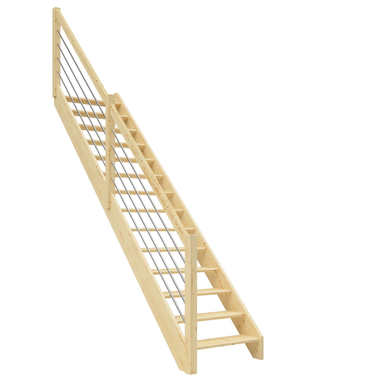 Dolle Raumspartreppe Paris Gerade Fichte roh Edelstahlgeländer FSC® günstig online kaufen