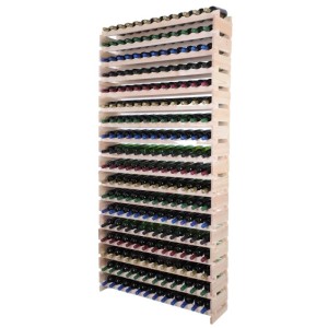 Volles, unbehandeltes Kiefernholz Weinregal VINOTECA FLEX PRO für 216 Flaschen auf 18 Ebenen.