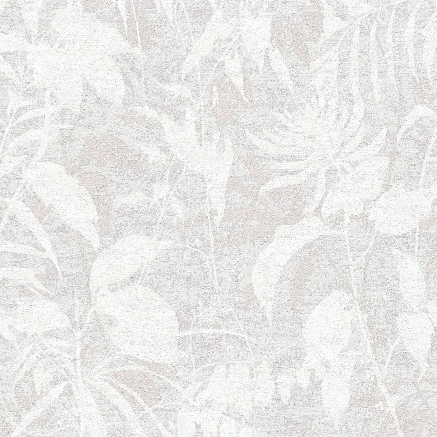 PROFHOME 782033-GU Florale Tapete Matt Grau Perl-Weiß Seiden-Grau 0,53 m x 10,05 m 5,33 m2