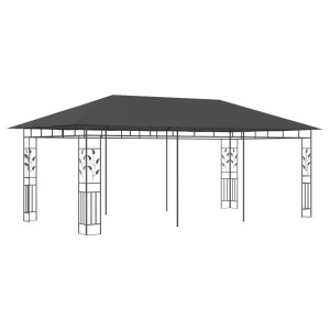 Anthrazitfarbener vidaXL Pavillon 6x3m mit Moskitonetz für Garten & Terrasse.