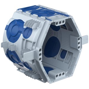 Kaiser Gerätedose Up Econ Fix 1555-26, grau-blaue Unterputzdose mit Schnellfixierung.