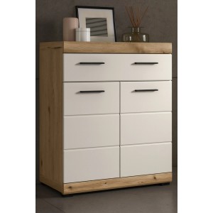 Inn.Furn Badezimmer Kommode in Sand und Eiche 74 x 88 cm Shawn