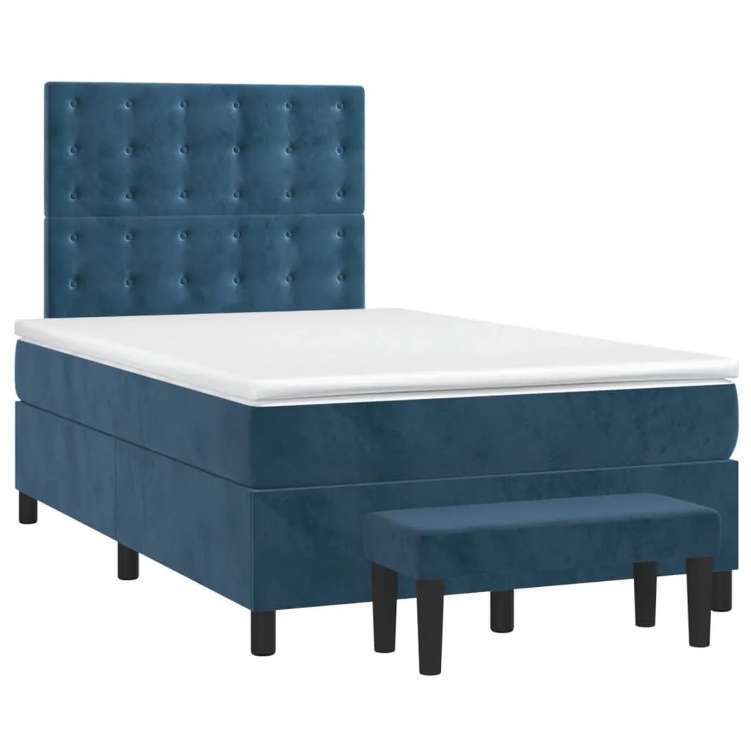 vidaXL Boxspringbett mit Matratze Dunkelblau 120x190 cm Samt 3270497 günstig online kaufen