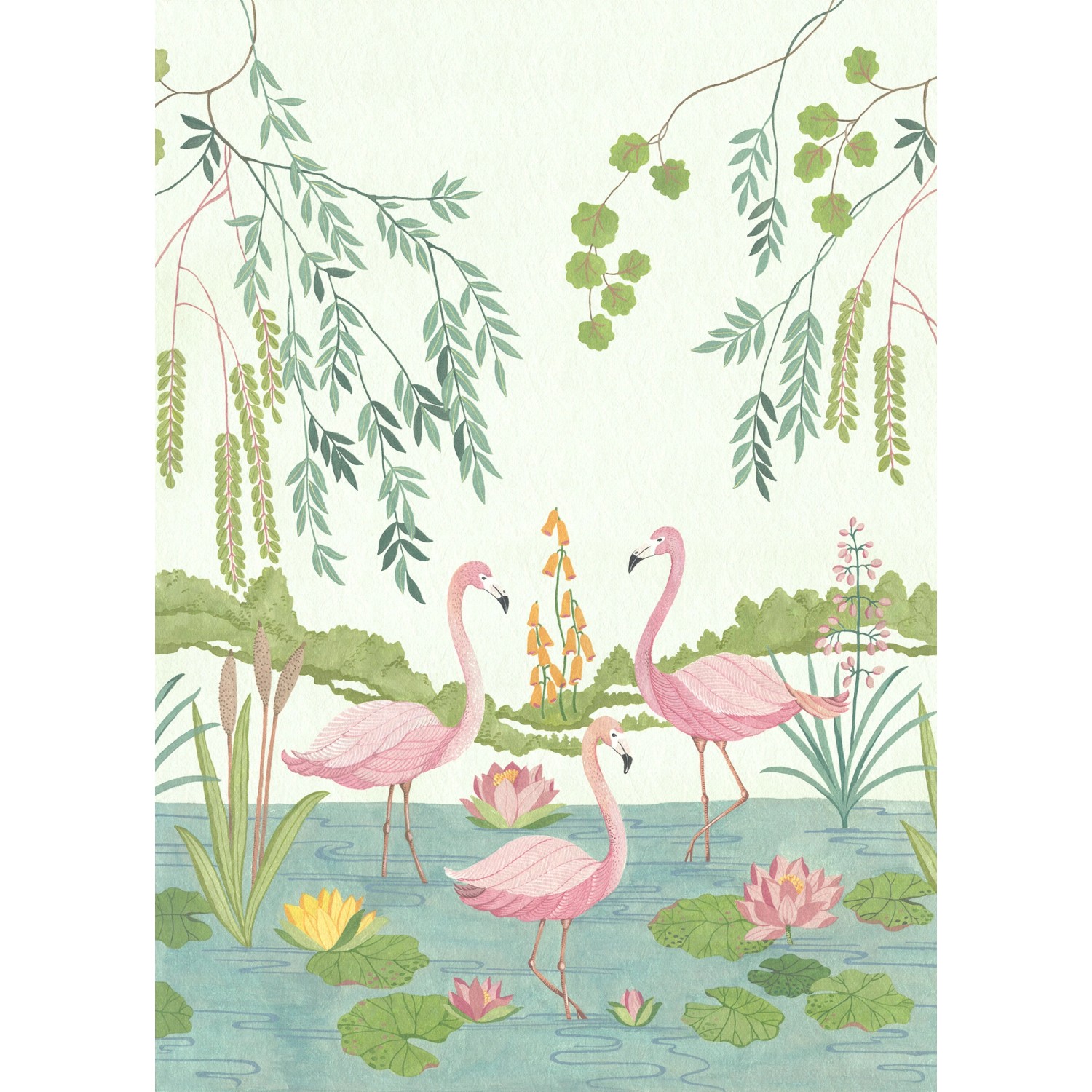 Komar Vliestapete »Flamingo Vibes«, 200x280 cm (Breite x Höhe) günstig online kaufen