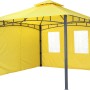 Gelbes Seitenteil-Set für Pavillon Lehua/Waya (2 Stk.): 1 geschlossen, 1 mit Fenstern.