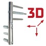 3D-verstellbares Türband für Wohnungseingangstüren, silberfarben.