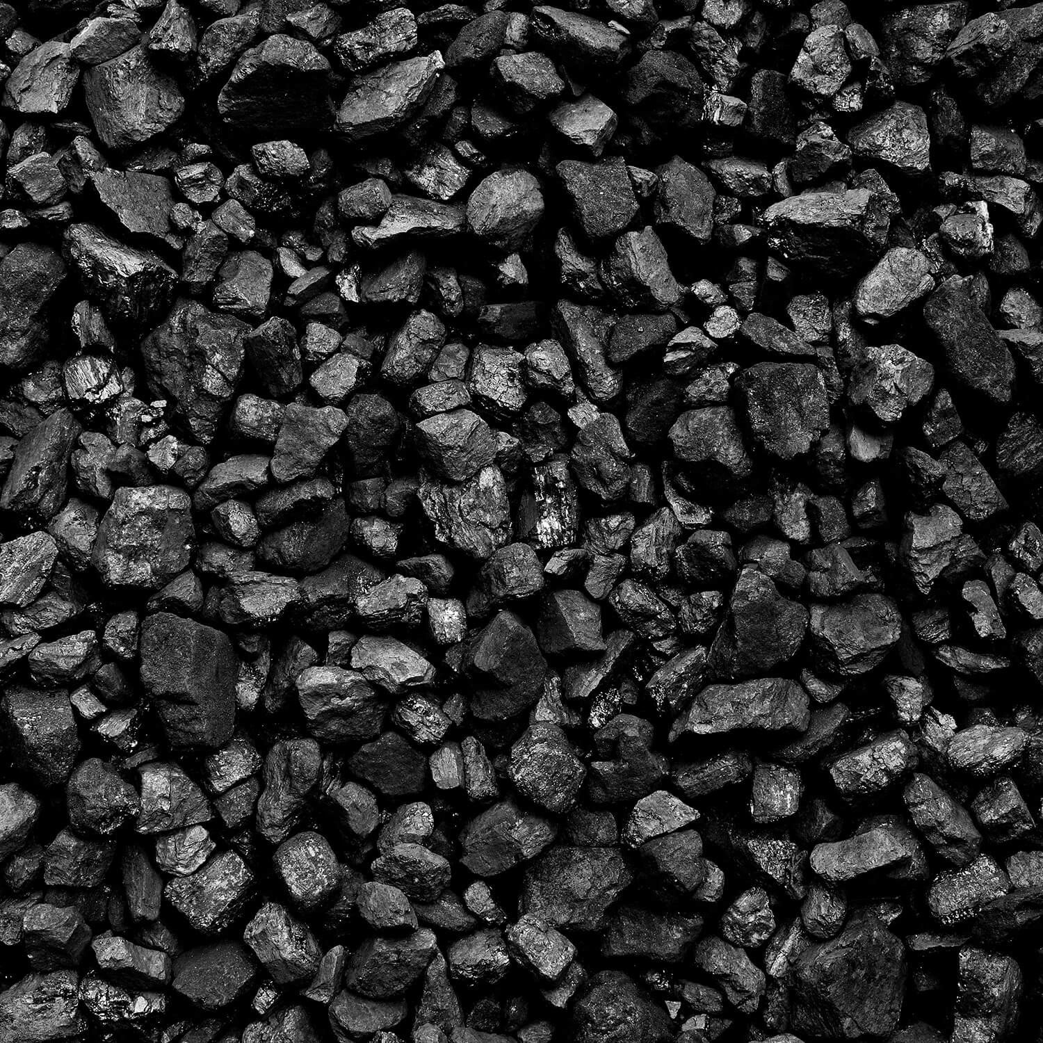 Nahaufnahme von Anmag Steinkohle (5-15 mm) auf einer Palette. Brennstoff für Öfen und Heizungen.