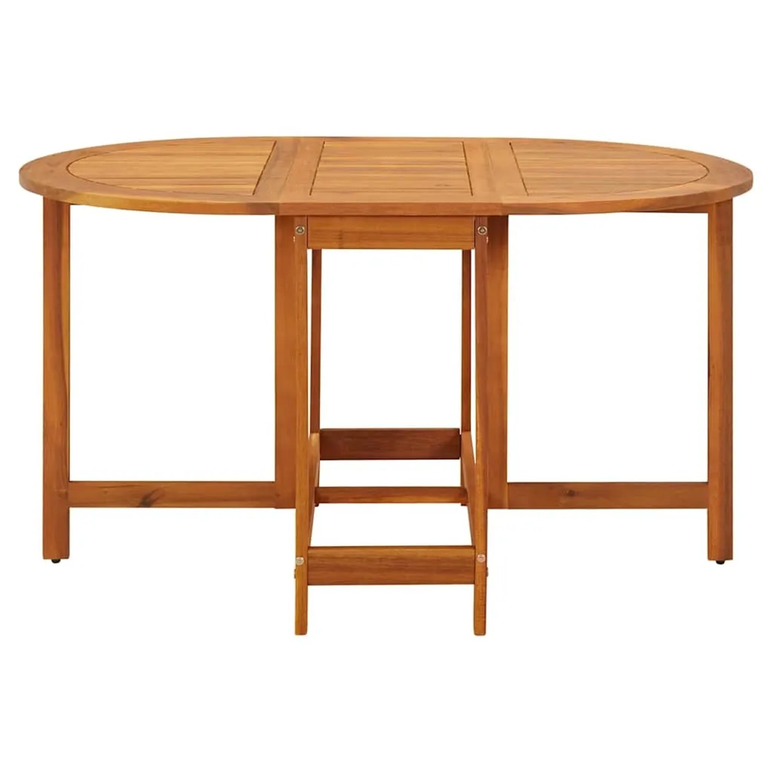vidaXL Gartentisch aus Akazienholz, oval, 130x90 cm. Klappbarer Tisch für Terrasse und Garten.