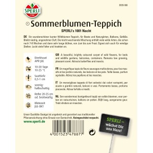 Sperli Sommerblumenteppich 1001 Nacht, mehrfarbig. Blumensamen für einen farbenprächtigen Wildblumen-Teppich.