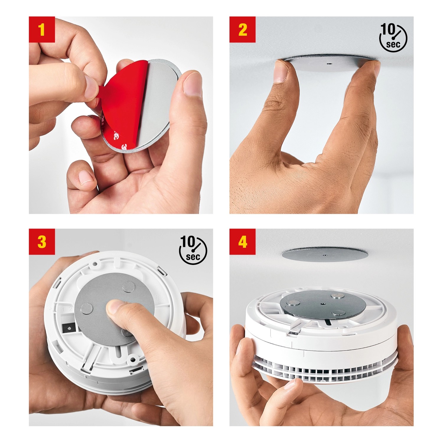 Magnetolink Magnetbefestigungs-Set für Rauchmelder ab Ø 70 mm Stahl Verzinkt_2