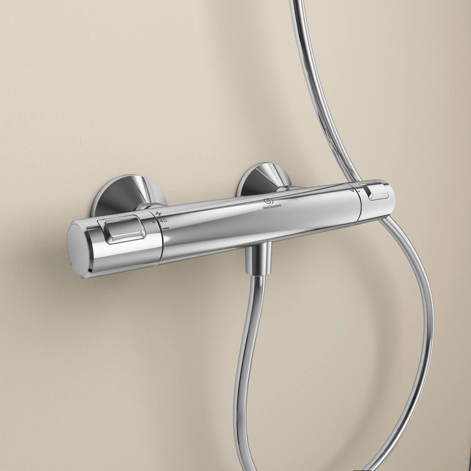 Ideal Standard Ceratherm T25 Brausethermostat Aufputz, Chrom. Duscharmatur mit Verbrühschutz.