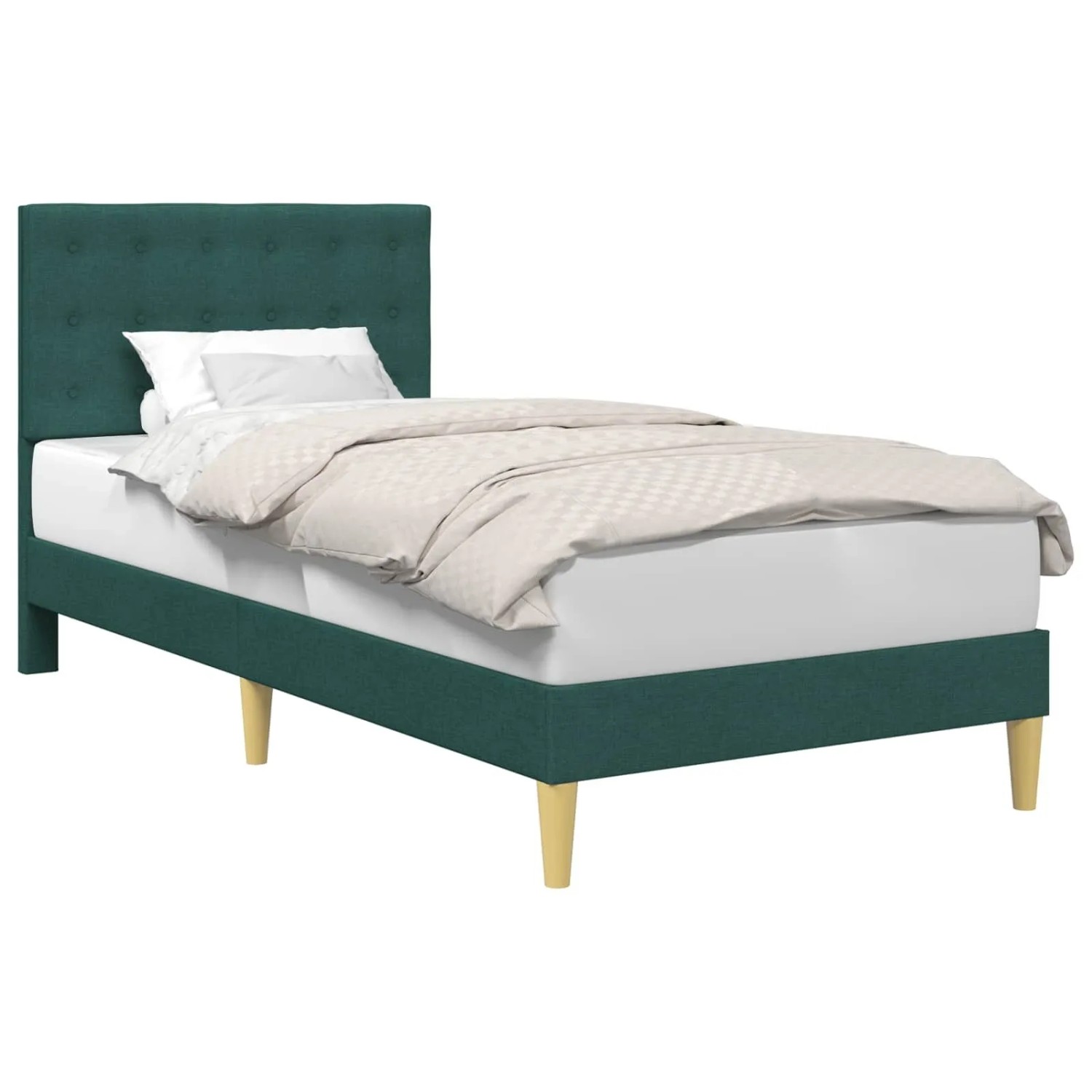 vidaXL Bettrahmen mit Kopfteil Dunkelgrün 80 x 200 cm Stoff 42027758
