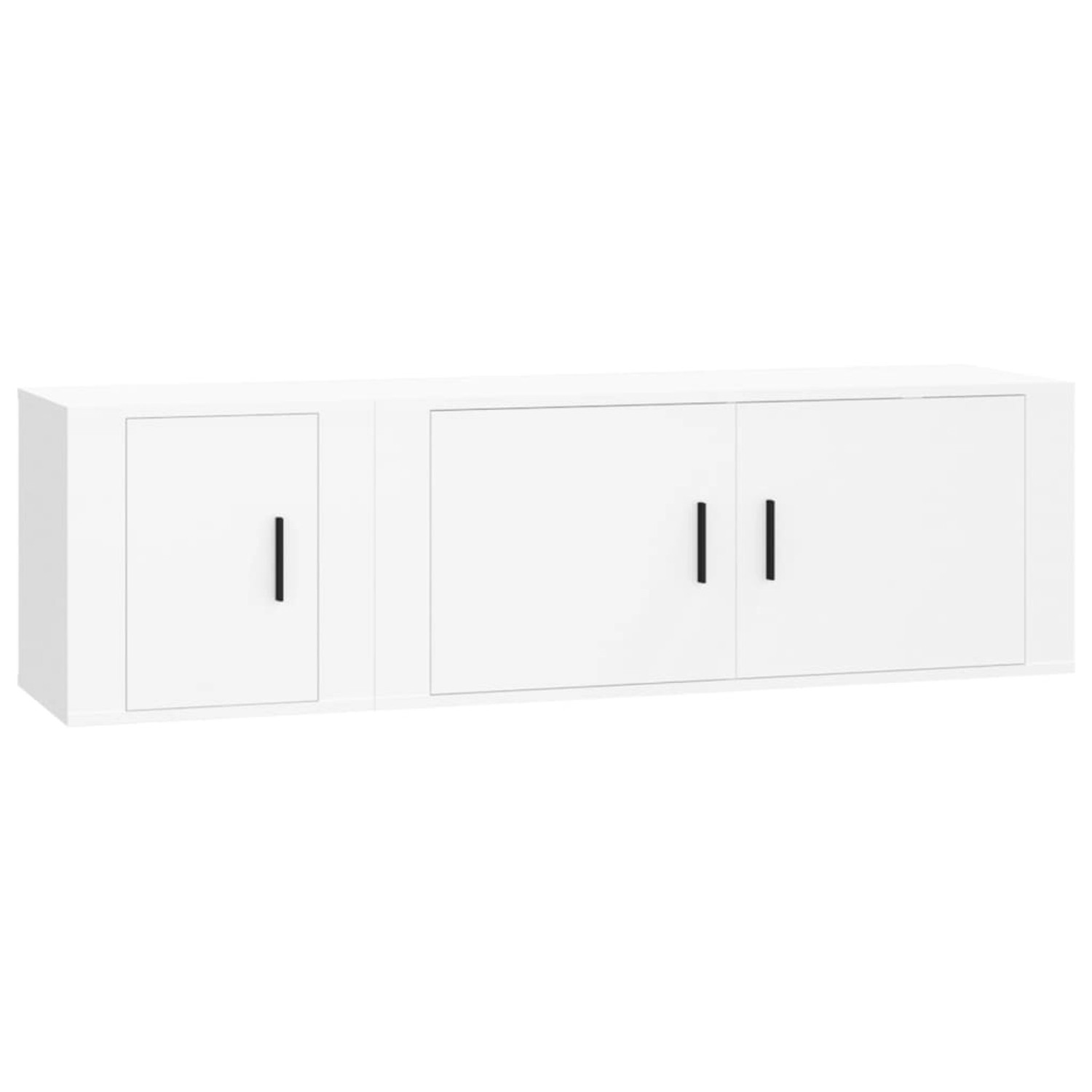 vidaXL 2-Tlg TV-Schrank-Set Weiß Holzwerkstoff 3188422