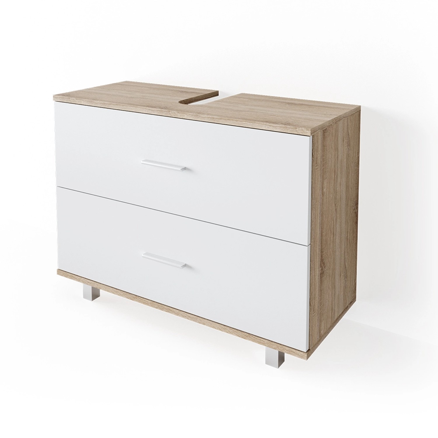 Thumbnail - Vicco Waschbeckenunterschrank Ilias Sonoma/Weiß 80 x 61 cm