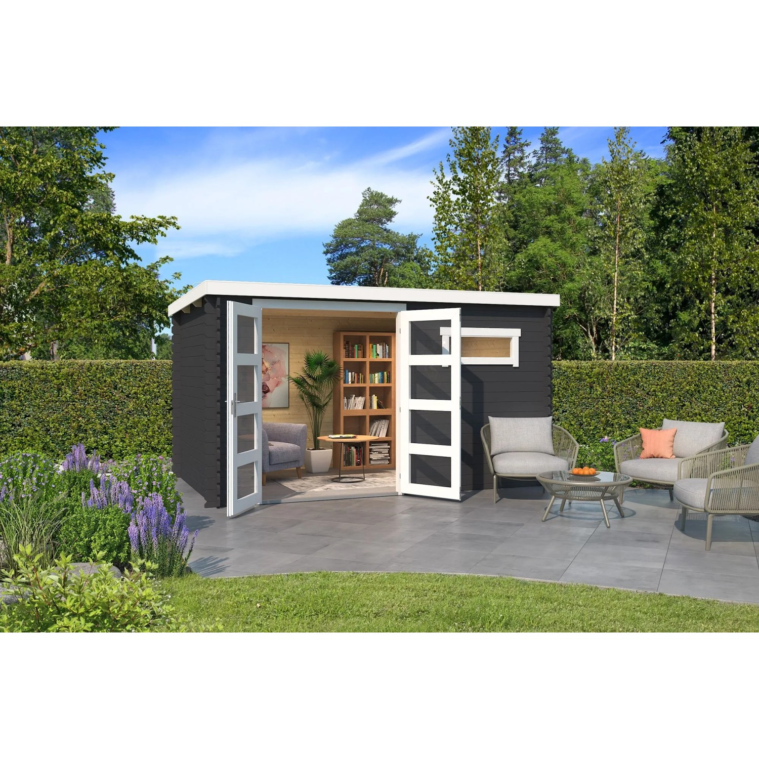 Lasita Gartenhaus Augusta 380 cm x 230 cm Carbongrau