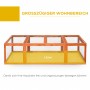 PawHut Kleintierstall mit Freilaufgehege aus Tannenholz, 180x90x48 cm.