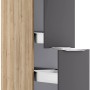 Optifit Midi-Apothekerschrank Linus984, 30 cm, Anthrazit und Wildeiche Dekor mit Auszügen.