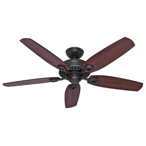 Deckenventilator Hunter Fans Builder Elite, 132 cm, Bronze, mit fünf Flügeln in Kirsche/Nussbaum.