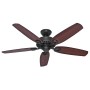 Deckenventilator Hunter Fans Builder Elite, 132 cm, Bronze, mit fünf Flügeln in Kirsche/Nussbaum.