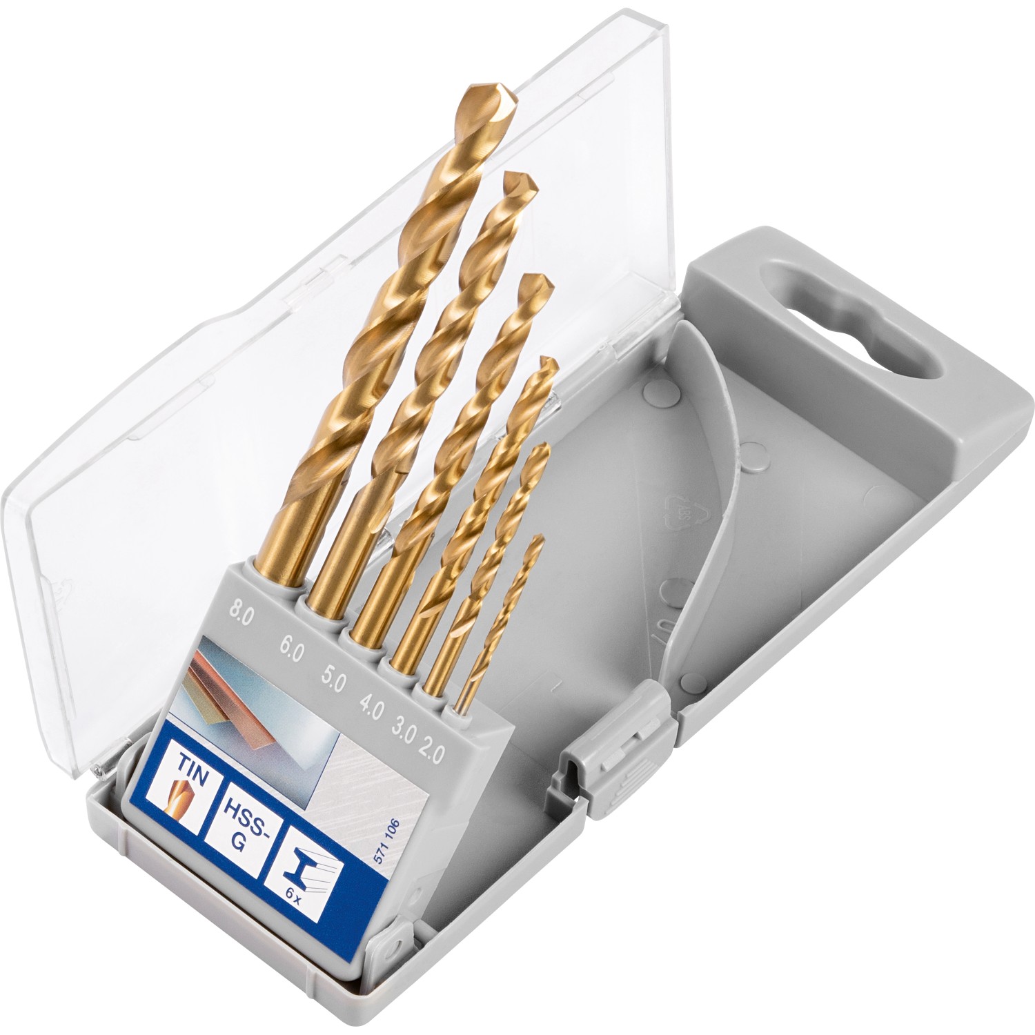 LUX TIN Spiralbohrer-Set Comfort 6-teilig