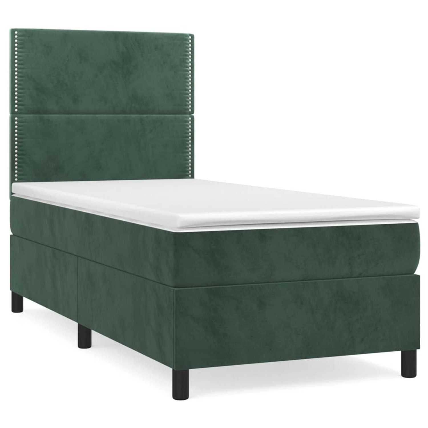 Vidaxl Boxspringbett Mit Matratze Dunkelgrün 100x200 Cm Samt günstig online kaufen