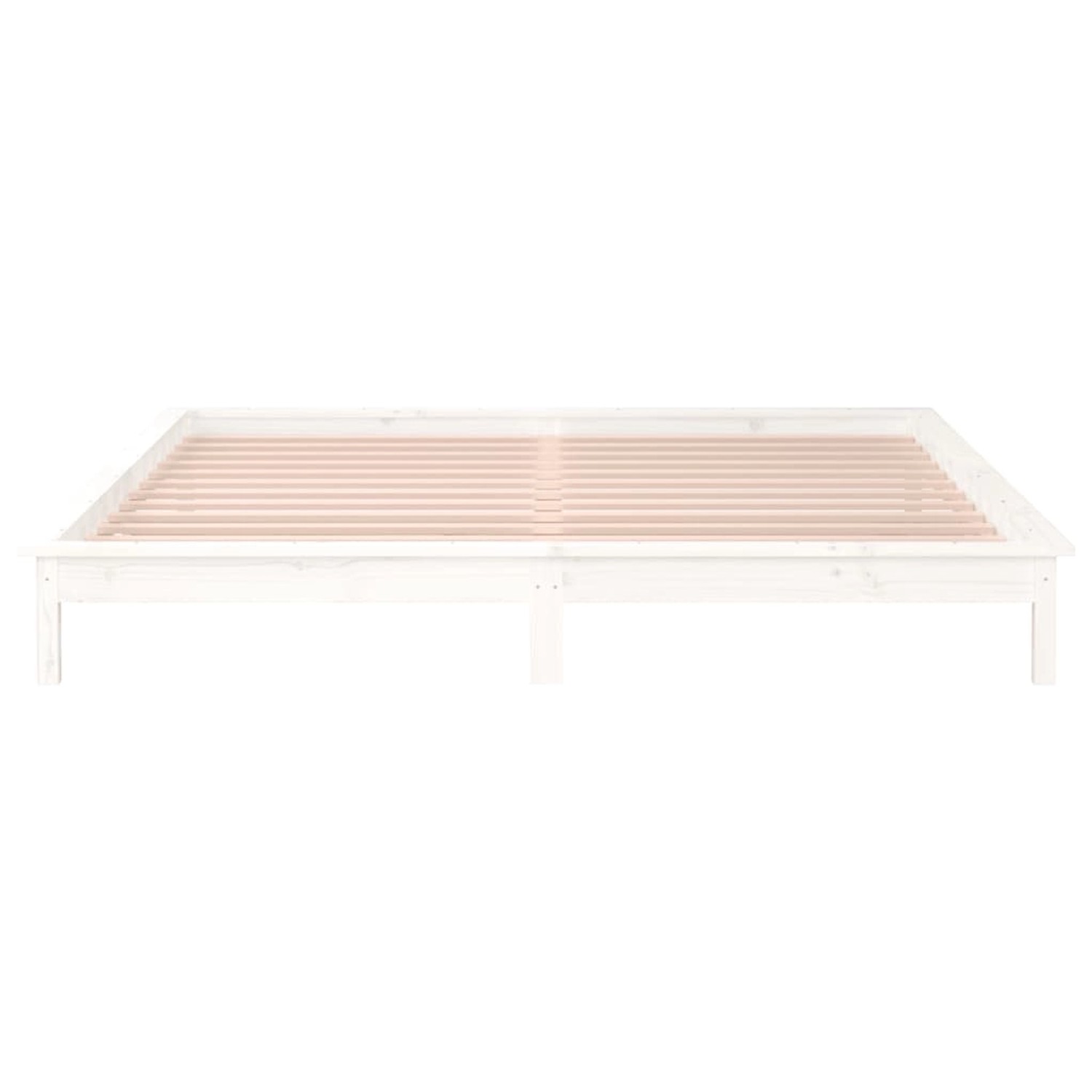 vidaXL Massivholzbett mit LEDs Weiß 140x190 cm1280164 günstig online kaufen