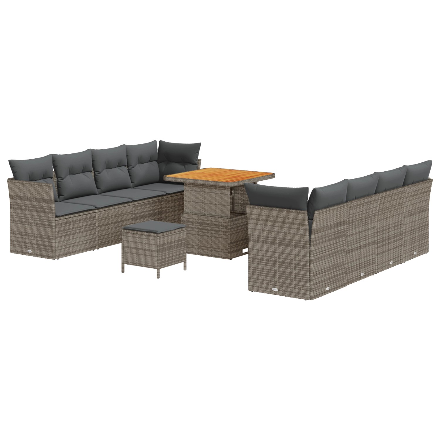 vidaXL Garten-Sofa-Set 11-Tlg Grau Poly Rattan 3361458 günstig online kaufen