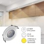 3er Set LED Einbauspot Lyon, Aluminium, dimmbar, warmweißes Licht in Küche.