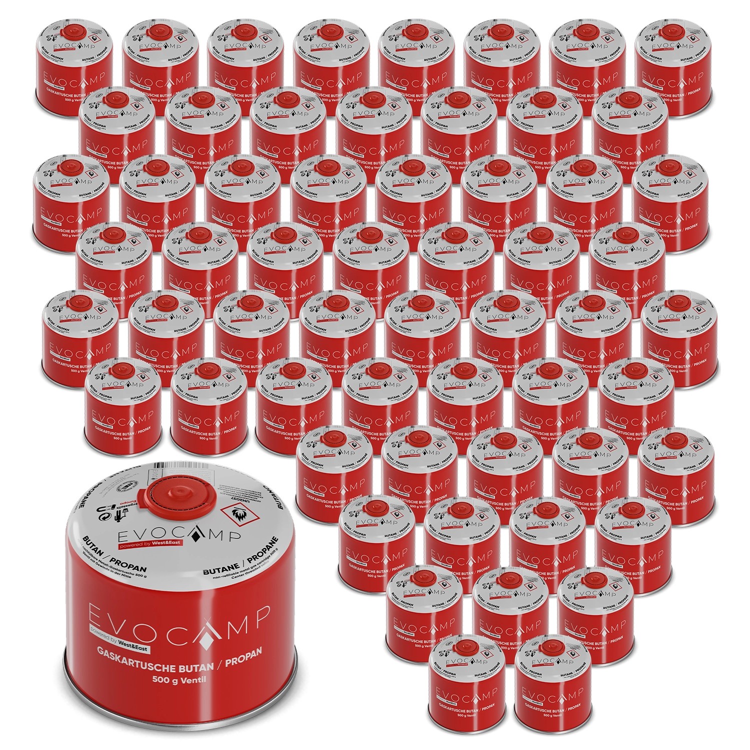 Evocamp Gaskartusche 60 Stück Butan Propan 500 g Schraubventil für Campingk günstig online kaufen