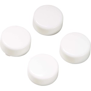 4er-Set weiße Abdeckkappen aus Kunststoff zur WC-Befestigung.