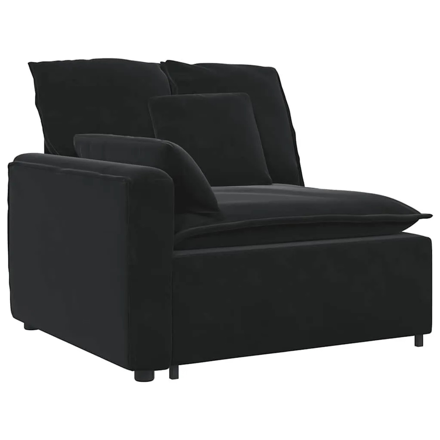 vidaXL Modulares Sofa Endmodul mit Armlehne Kissen Schwarz 100 cm 4104404