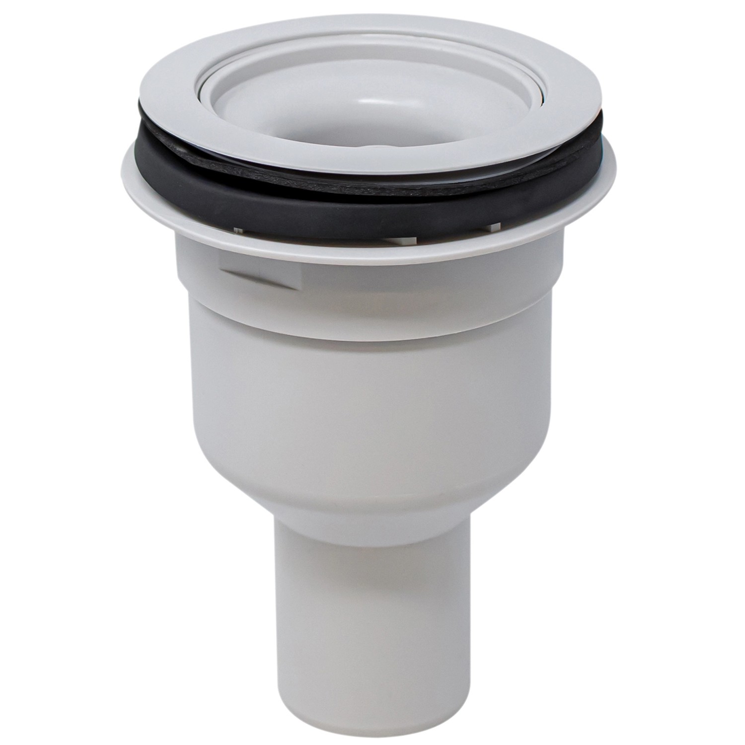 Schulte Ablauf senkrecht für extra-flache Duschwannen, Siphon aus Kunststoff.