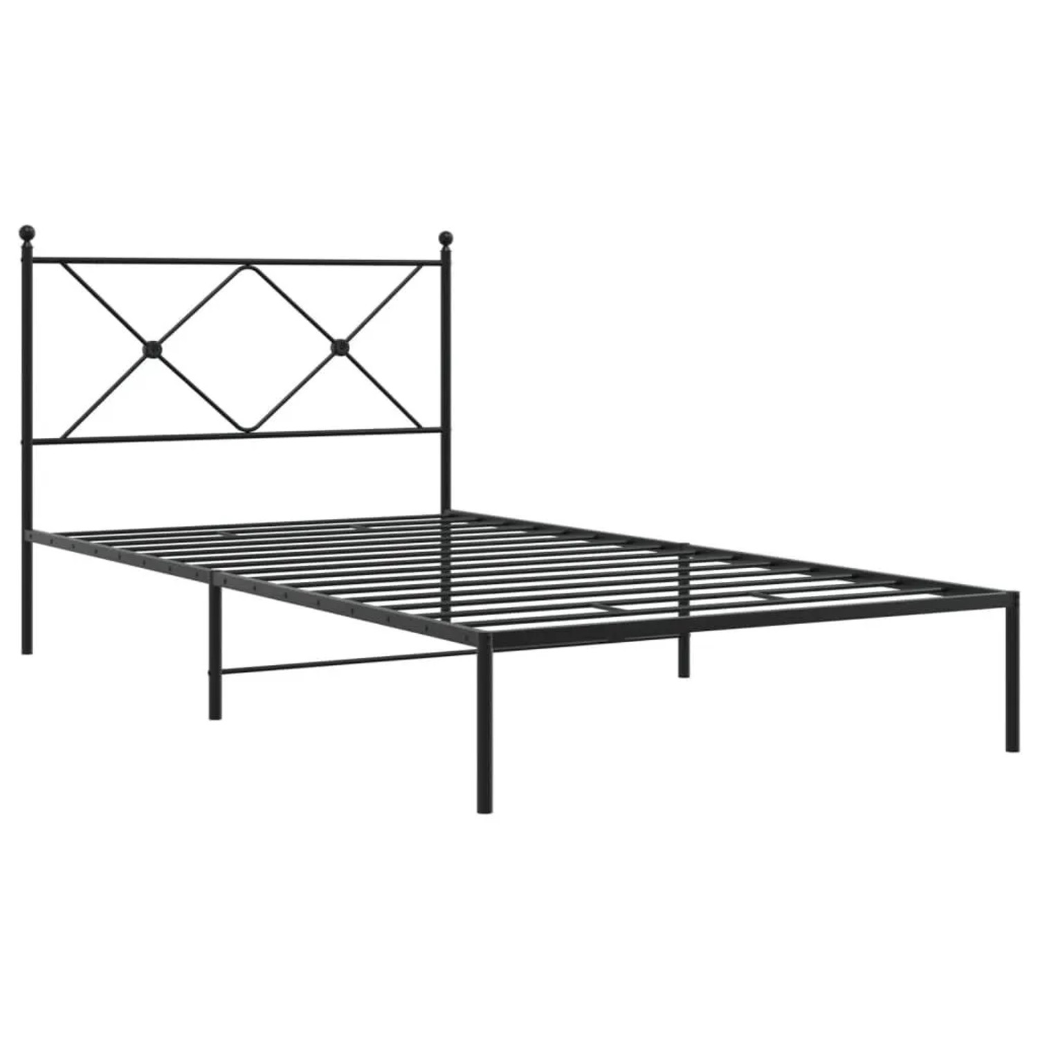 vidaXL Bettgestell mit Kopfteil Metall Schwarz 100x200 cm 376497 günstig online kaufen