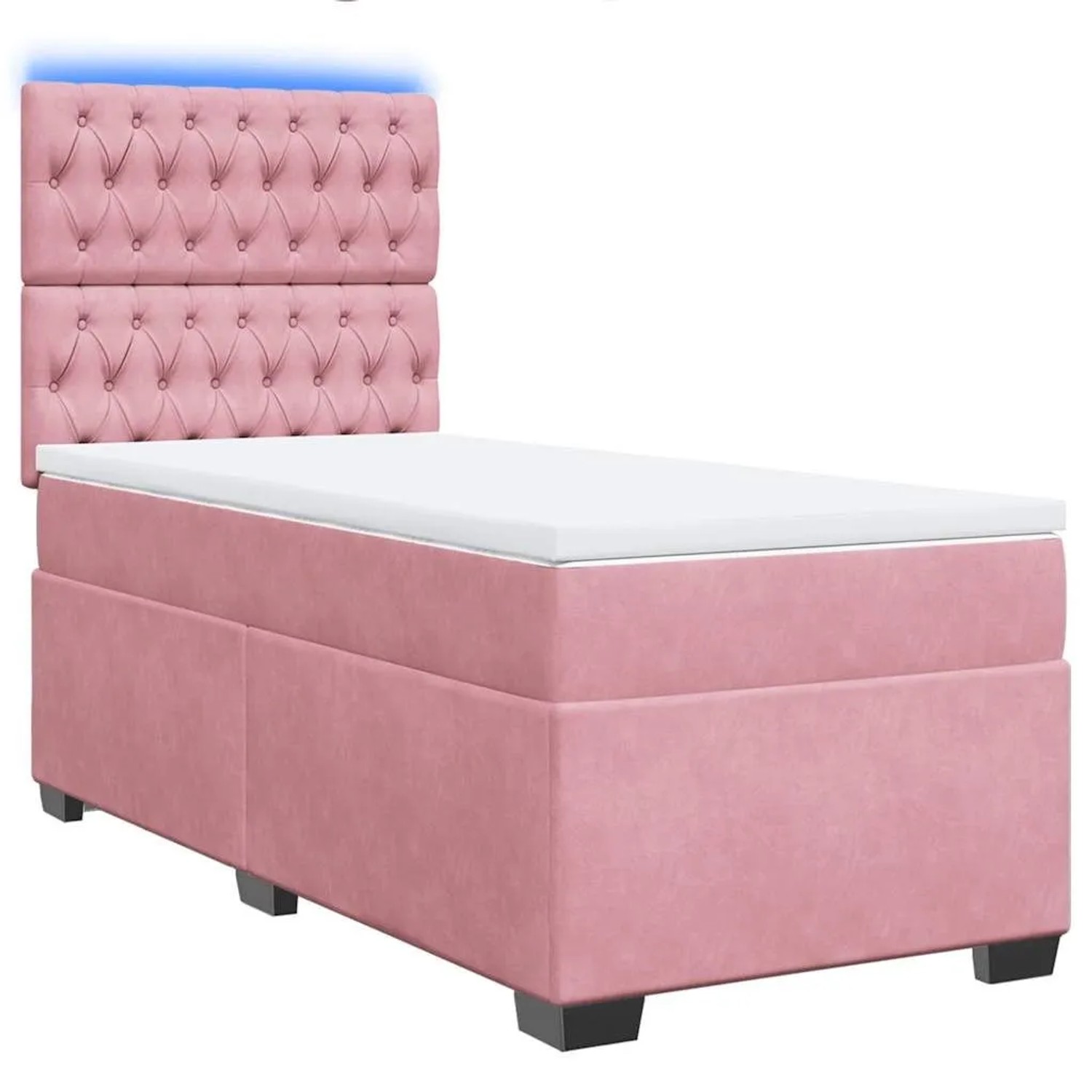 vidaXL Boxspringbett mit Matratze Rosa 100x200 cm Samt 3293145 günstig online kaufen