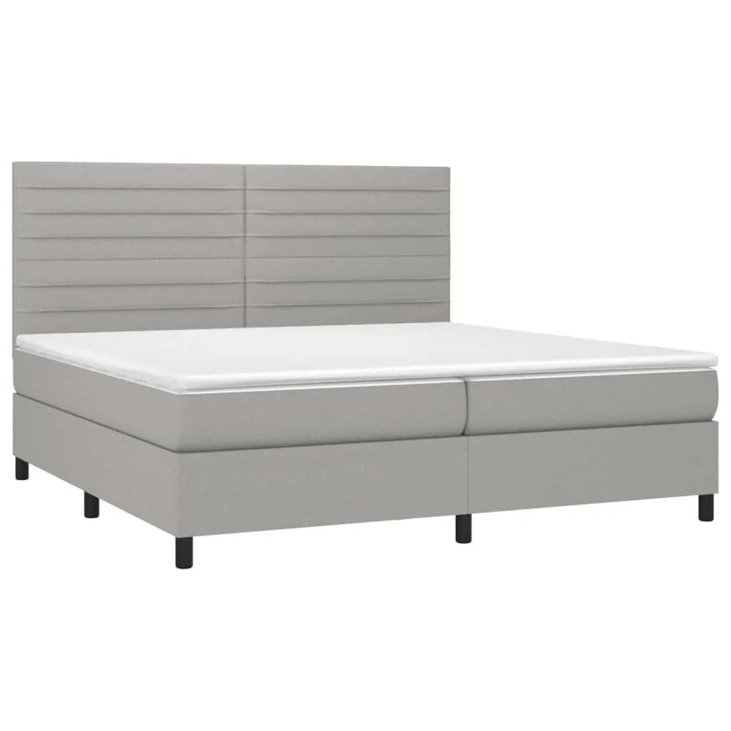 vidaXL Boxspringbett mit Matratze & LED Hellgrau 200x200 cm Stoff 3134981 günstig online kaufen