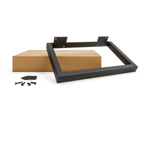 HEVVA Möbelbein GRAZ, 20 cm hoch, 45 cm tief, schwarz, mit Schrauben und Anti-Rutsch-Pads.