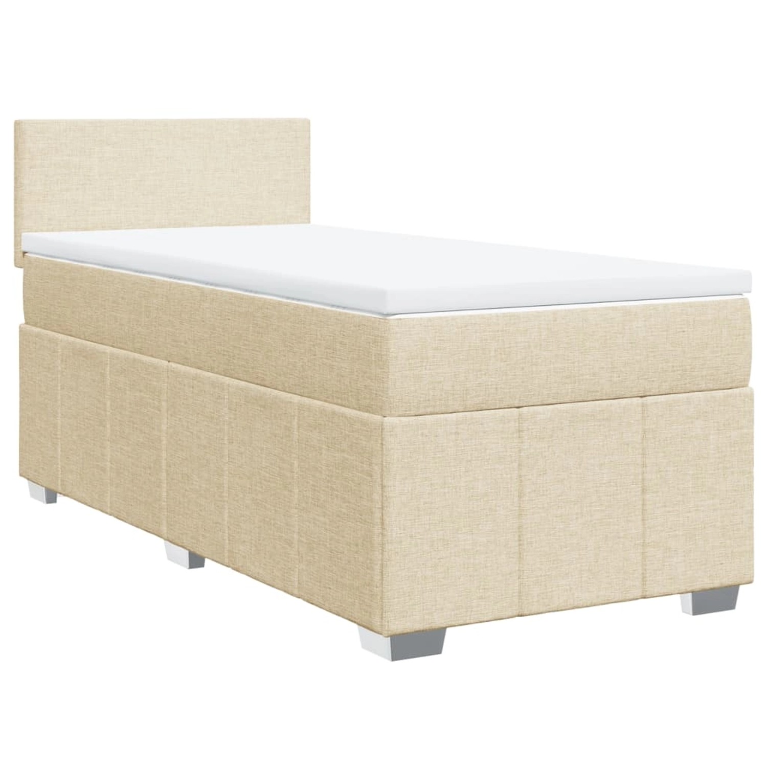 vidaXL Boxspringbett mit Matratze Creme 100x200 cm Stoff 3286977 günstig online kaufen