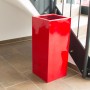 Hochglanz-roter, rechteckiger Elegant Einrichten Pflanzkübel Fiberglas Säule (30x30x68cm).