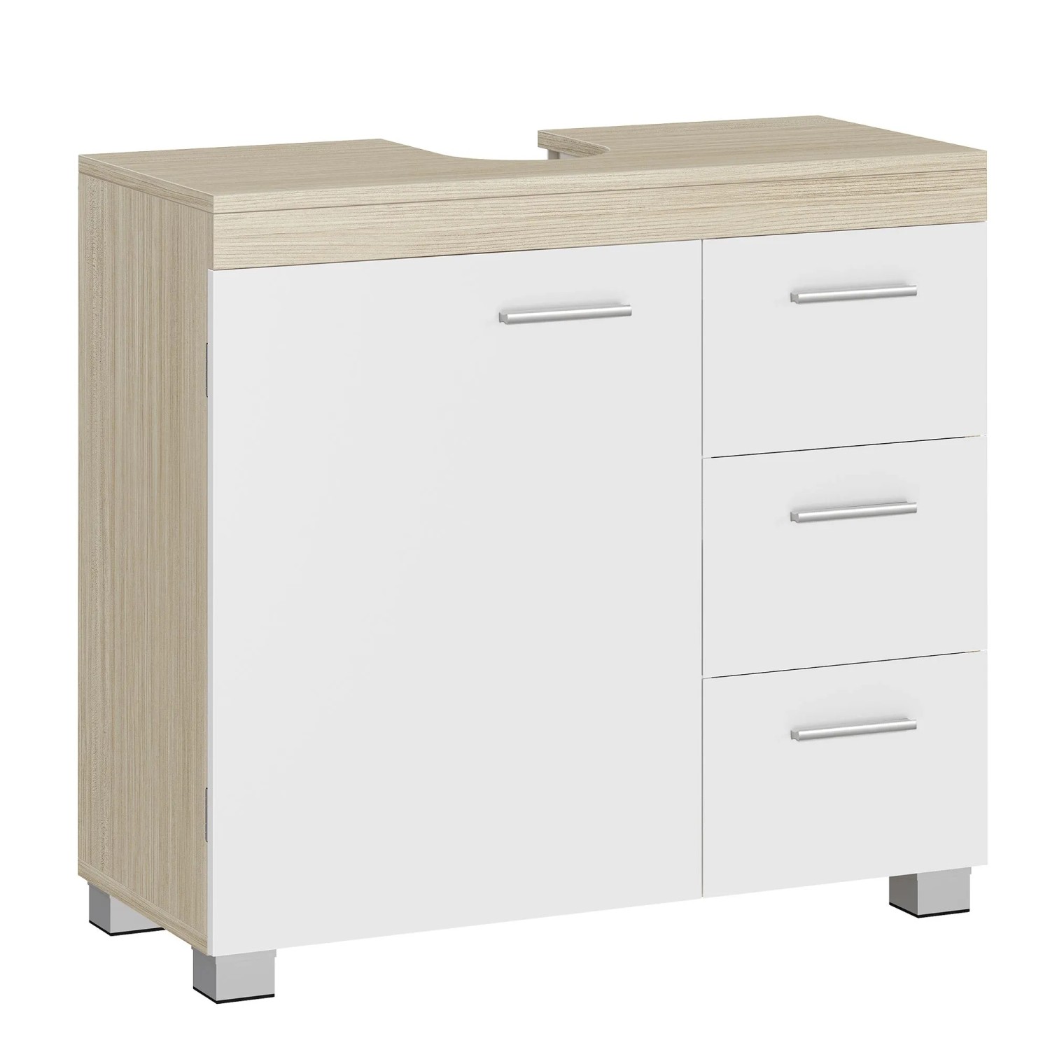 Songmics Waschbeckenunterschrank Custos-old 30 x 70 x 64 cm Weiß-Beige günstig online kaufen