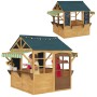 AIYAPLAY faltbares Spielhaus aus Holz mit Fenstern und Kreidetafeln für Kinder von 3-8 Jahren.