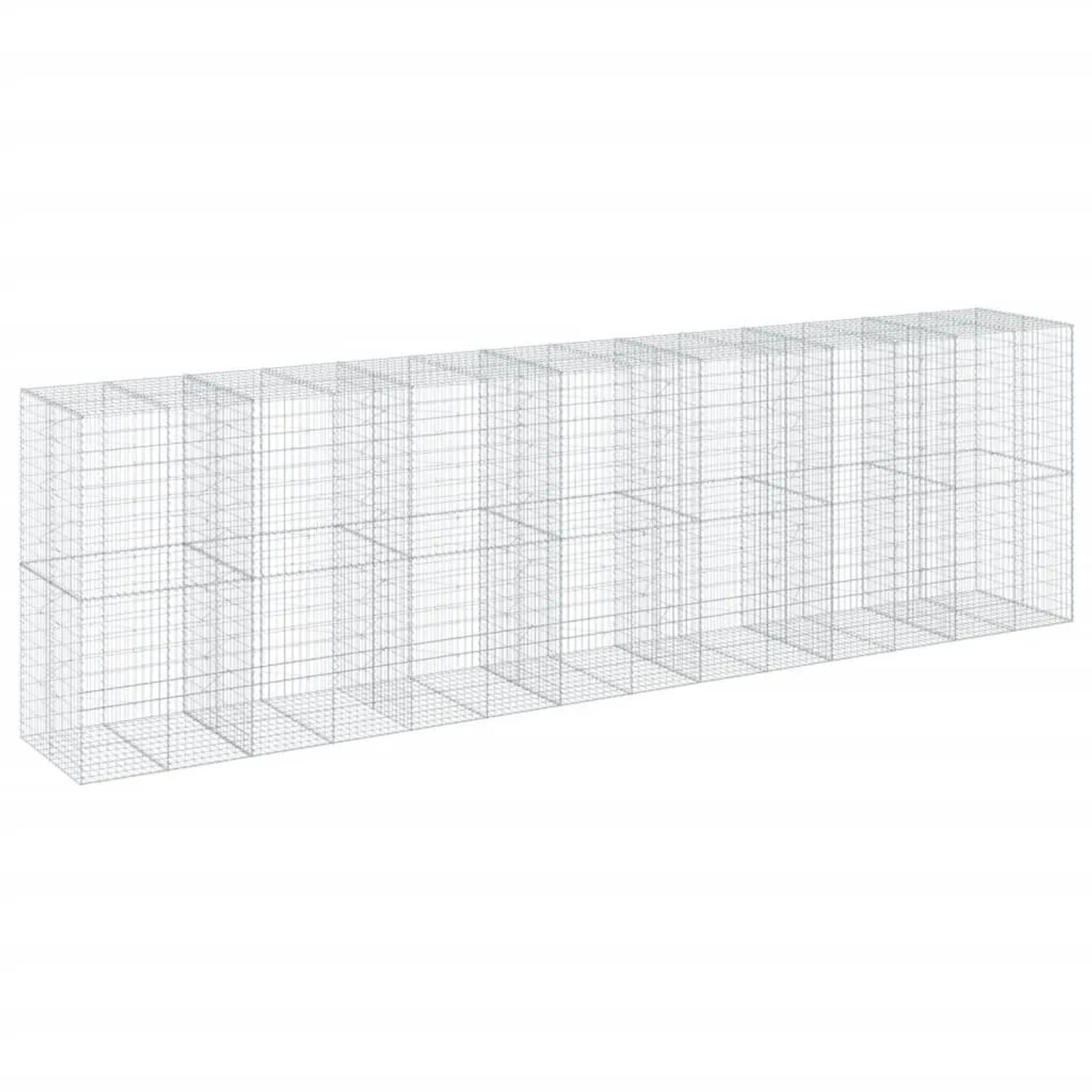 vidaXL Gabione mit Deckel 700x100x200 cm Verzinktes Eisen 3295237