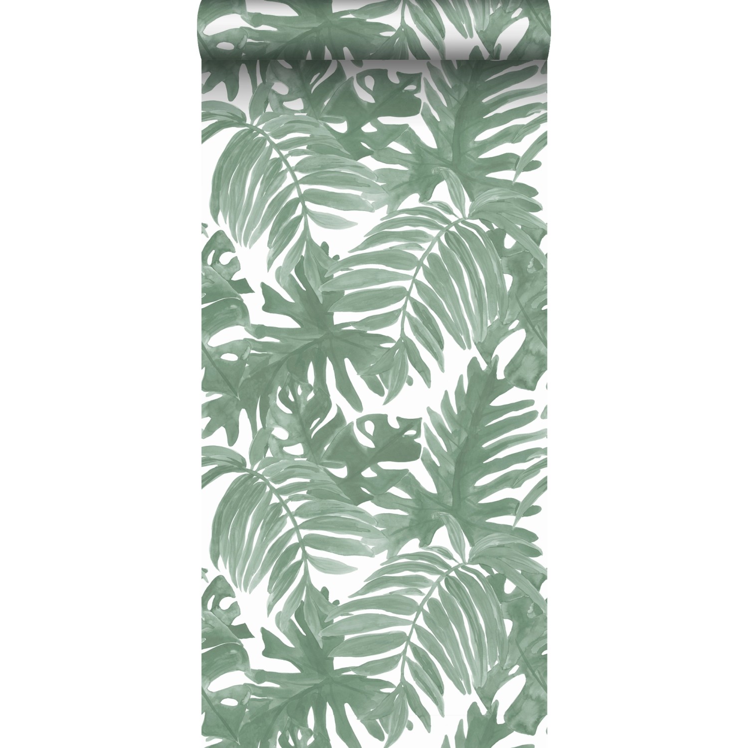 Sanders & Sanders Tapete Palmenblätter Graugrün 53 cm x 10.05 m günstig online kaufen
